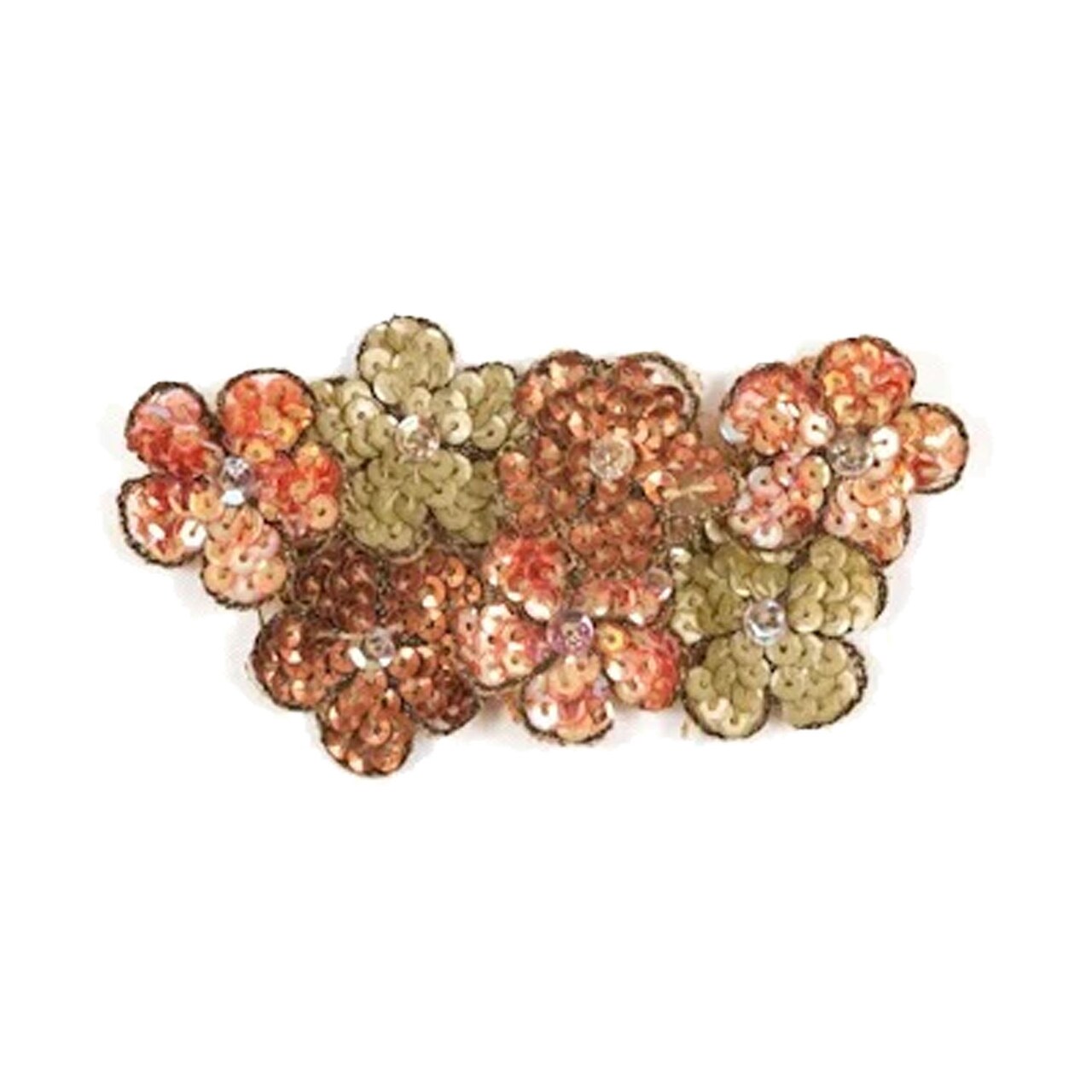 Flower Sequins Patch 3.30 x 1.50 Inch Beaded Decorative Sewing Applique